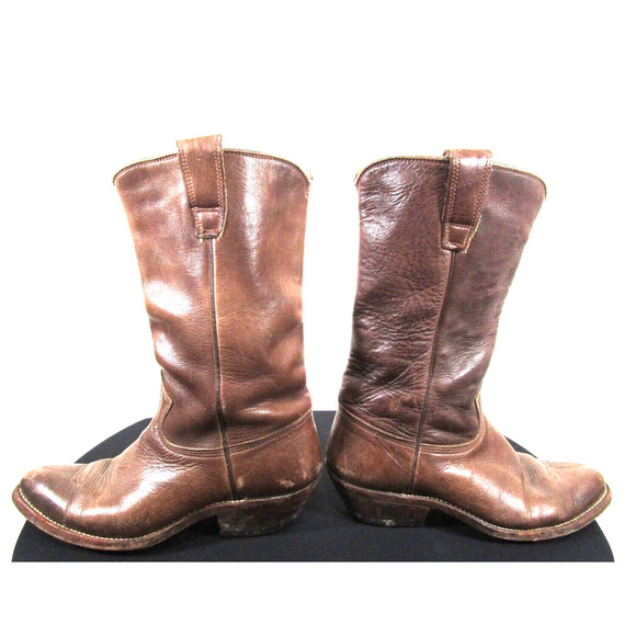 Stewart Boot Company Brown Leather Handmade Cowboy Western Boots Men 8.5D/EEE